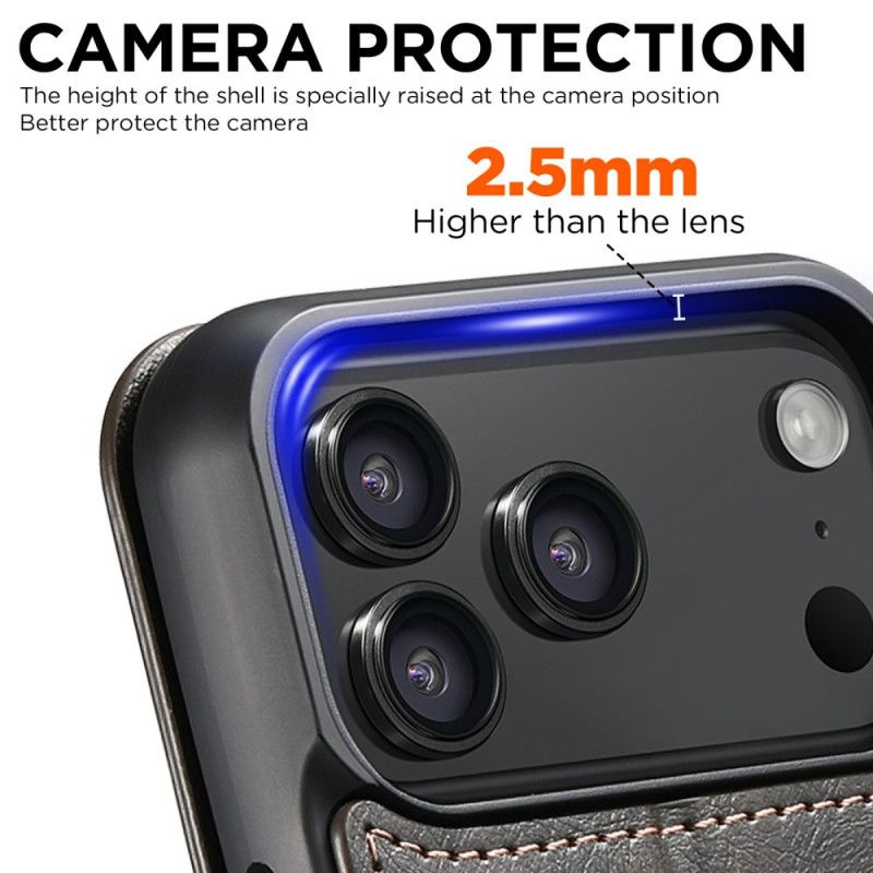 Lærdeksel Folio Deksel iPhone 17 Pro Mobildeksel Magsafe-kompatibel Læreffekt