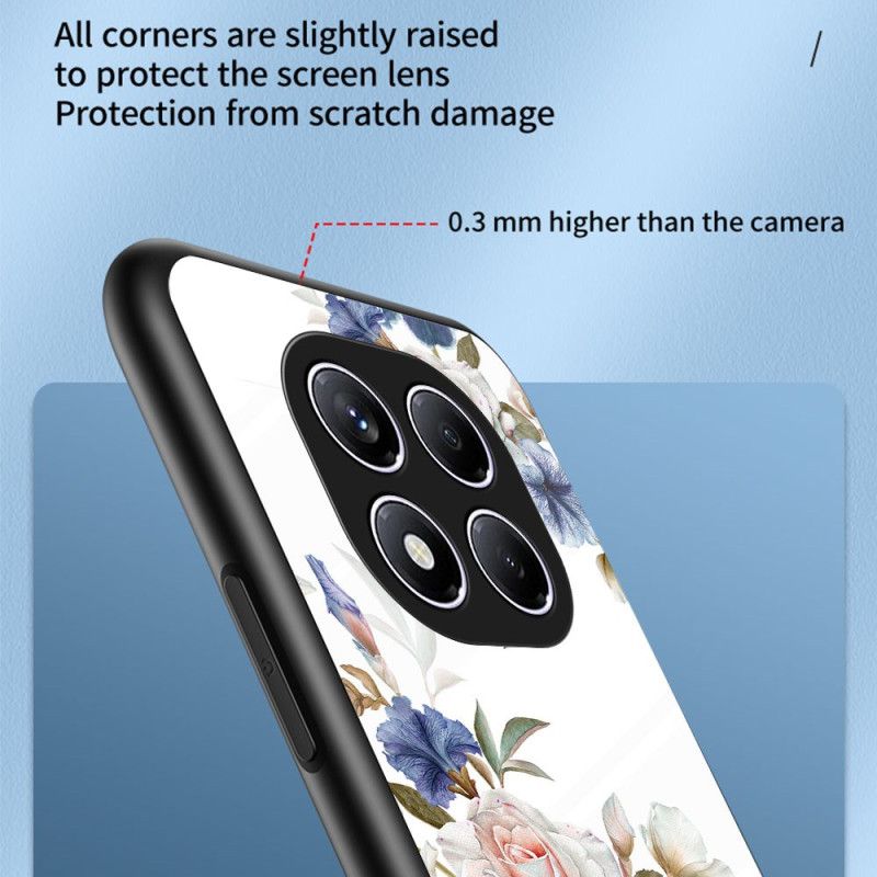 Deksel Xiaomi Redmi Note 14 Pro 4g Blomstermønster I Herdet Glass