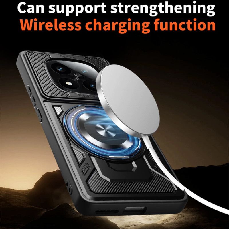 Deksel Xiaomi Redmi Note 14 Pro 4g Mobildeksel Magnetisk Med Roterende Stativ