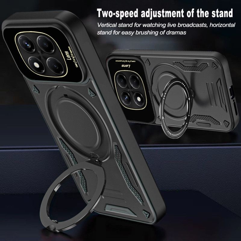 Deksel Xiaomi Redmi Note 14 Pro 4g Mobildeksel Magnetisk Roterende Stativ