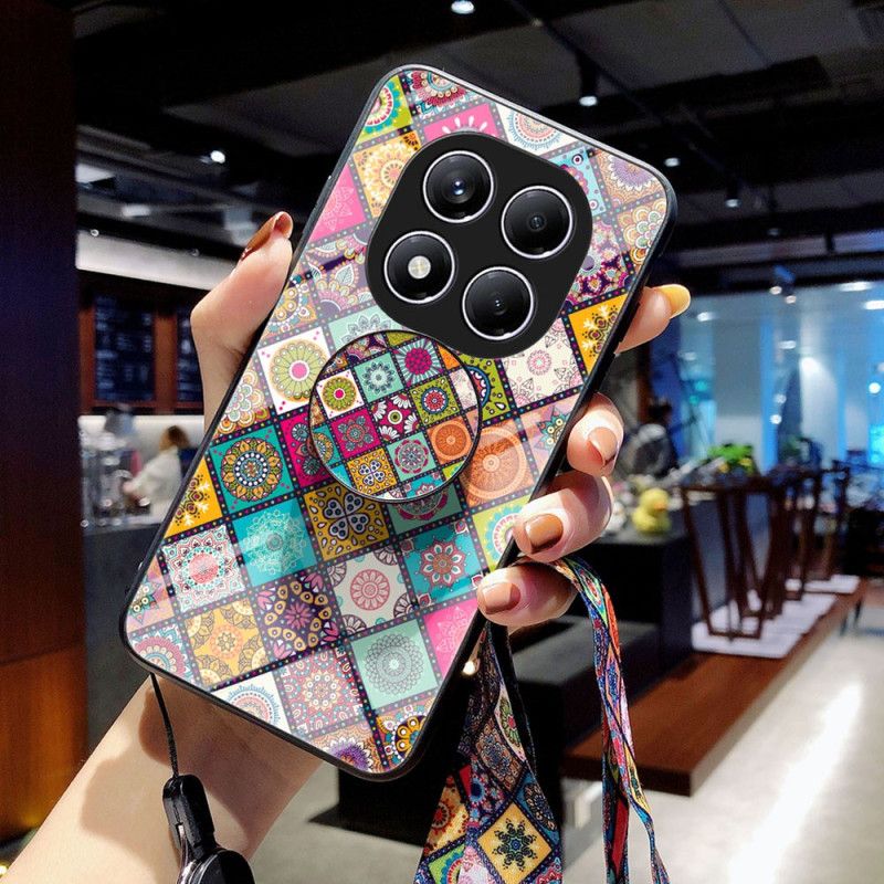 Deksel Xiaomi Redmi Note 14 Pro 4g Stativ Og Stropp Med Lappeteppemønster Beskyttelse Deksel