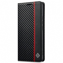 Folio Deksel Lær Xiaomi Redmi Note 14 Pro 4g Mobildeksel Karbonfibertekstur