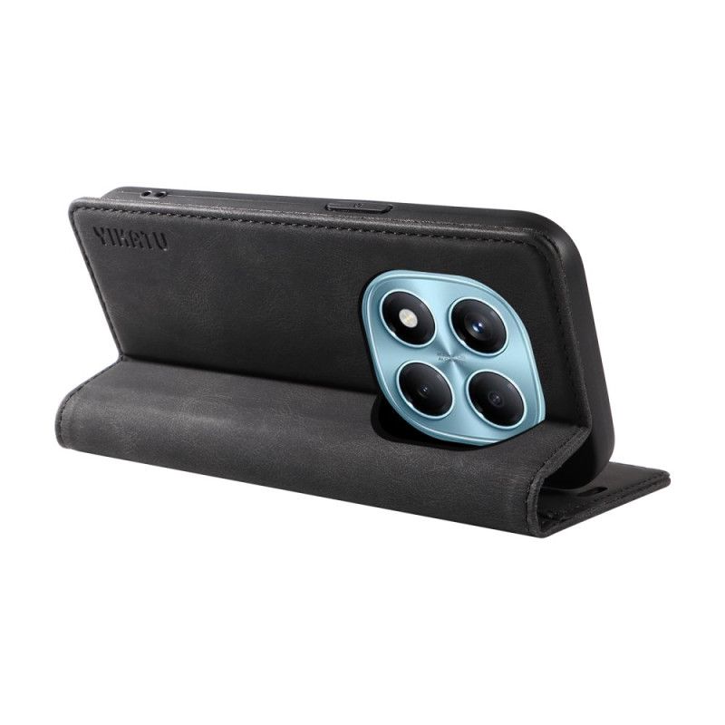 Folio Deksel Lær Xiaomi Redmi Note 14 Pro 4g Mobildeksel Semsket Skinn-effekt Ykatu