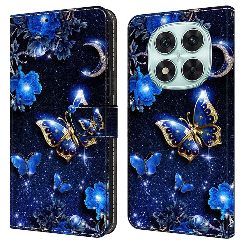 Folio Deksel Til Xiaomi Redmi Note 14 Pro 4g Skinnende Sommerfugler