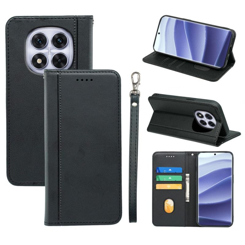 Folio Deksel Til Xiaomi Redmi Note 14 Pro 4g Søm Og Stropp