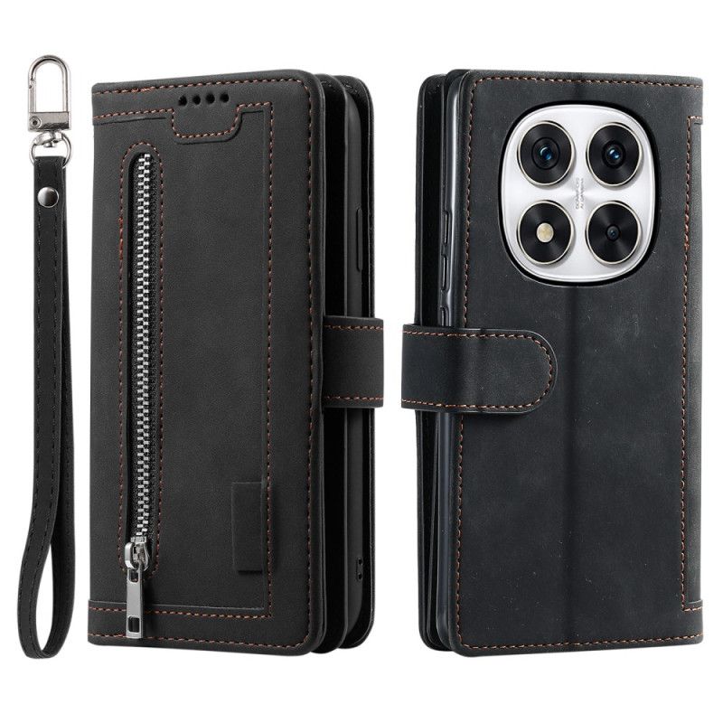 Folio Deksel Xiaomi Redmi Note 14 Pro 4g 9 Kortholdere Med Stropp Beskyttelse Deksel