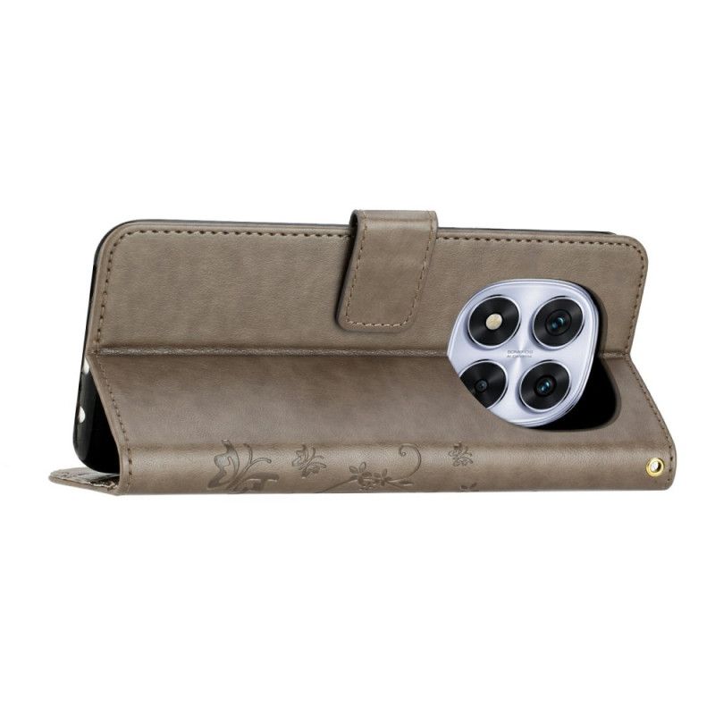 Folio Deksel Xiaomi Redmi Note 14 Pro 4g Blomsterdekorasjoner Beskyttelse Deksel