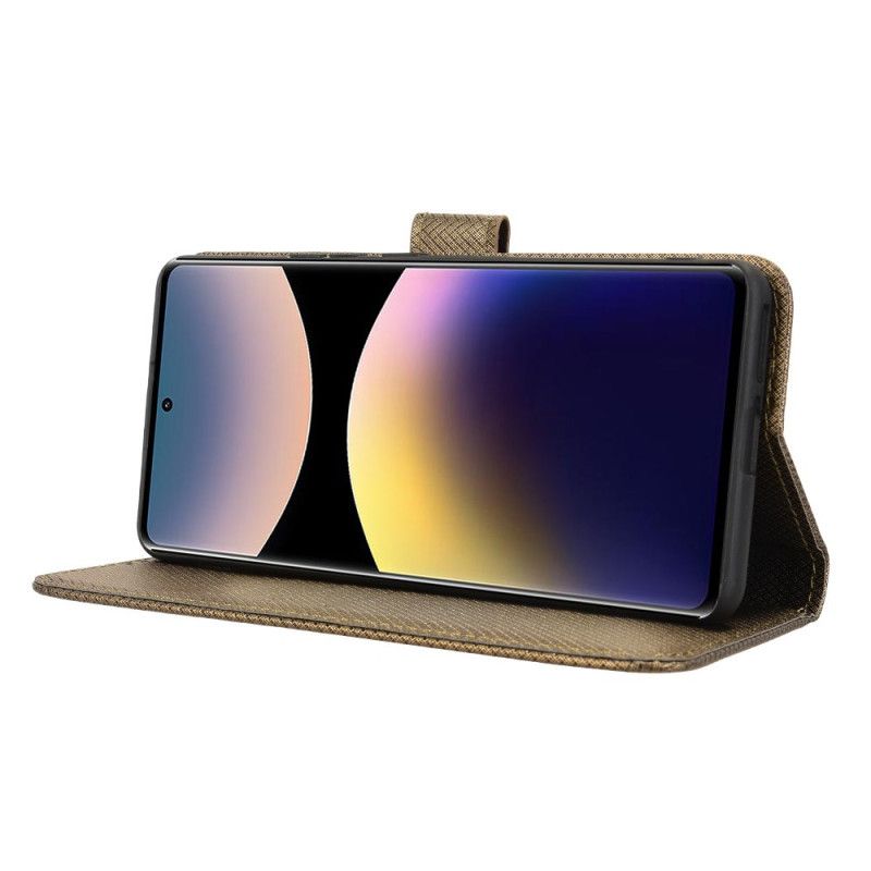 Folio Deksel Xiaomi Redmi Note 14 Pro 4g Diamanttekstur