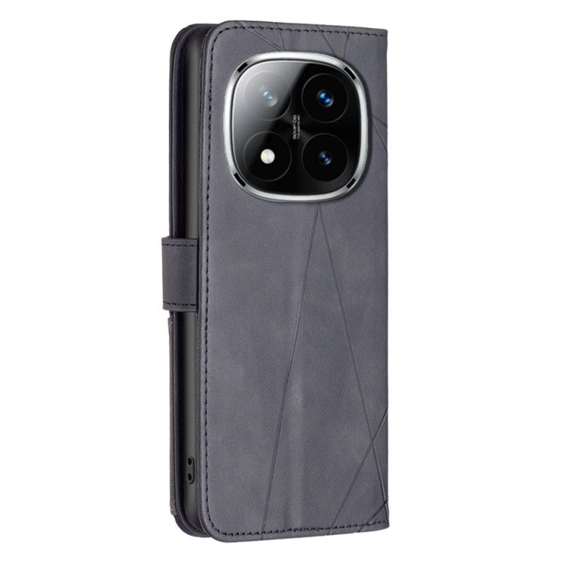 Folio Deksel Xiaomi Redmi Note 14 Pro 4g Geometrisk Binfen Farge Beskyttelse Deksel