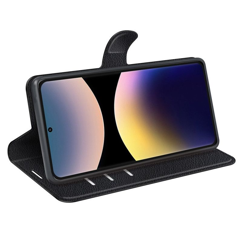 Folio Deksel Xiaomi Redmi Note 14 Pro 4g Klassisk Litchi-imitasjonsskinn