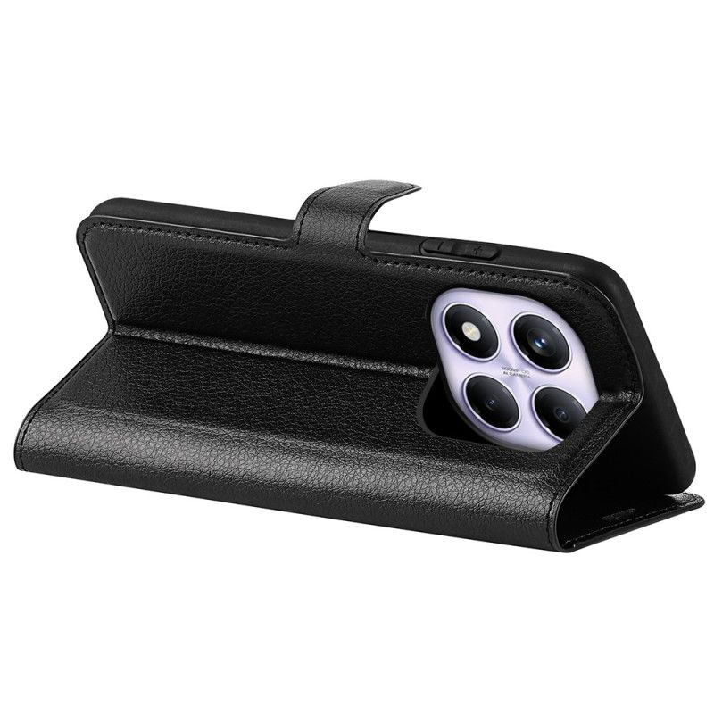 Folio Deksel Xiaomi Redmi Note 14 Pro 4g Klassisk Litchi-imitasjonsskinn