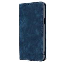 Folio Deksel Xiaomi Redmi Note 14 Pro 4g Rfid-lommebok Med Semsket Skinn-effekt