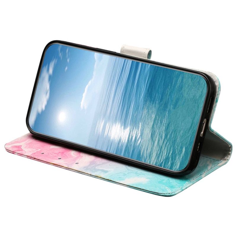 Folio Deksel Xiaomi Redmi Note 14 Pro 4g Rosa Og Grønn Marmor