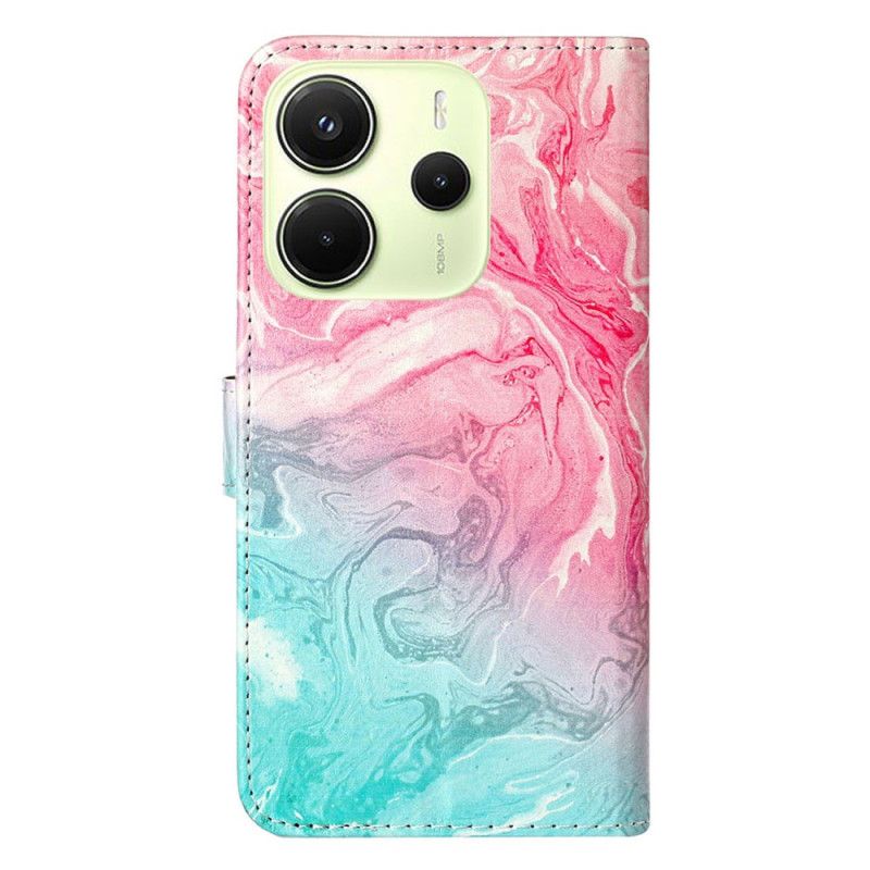Folio Deksel Xiaomi Redmi Note 14 Pro 4g Rosa Og Grønn Marmor