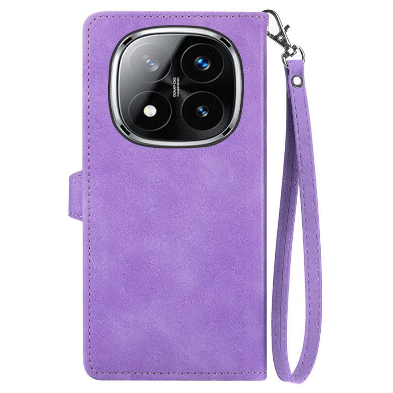 Folio Deksel Xiaomi Redmi Note 14 Pro 4g Semsket Skinn Med Blonder Effekt Beskyttelse Deksel