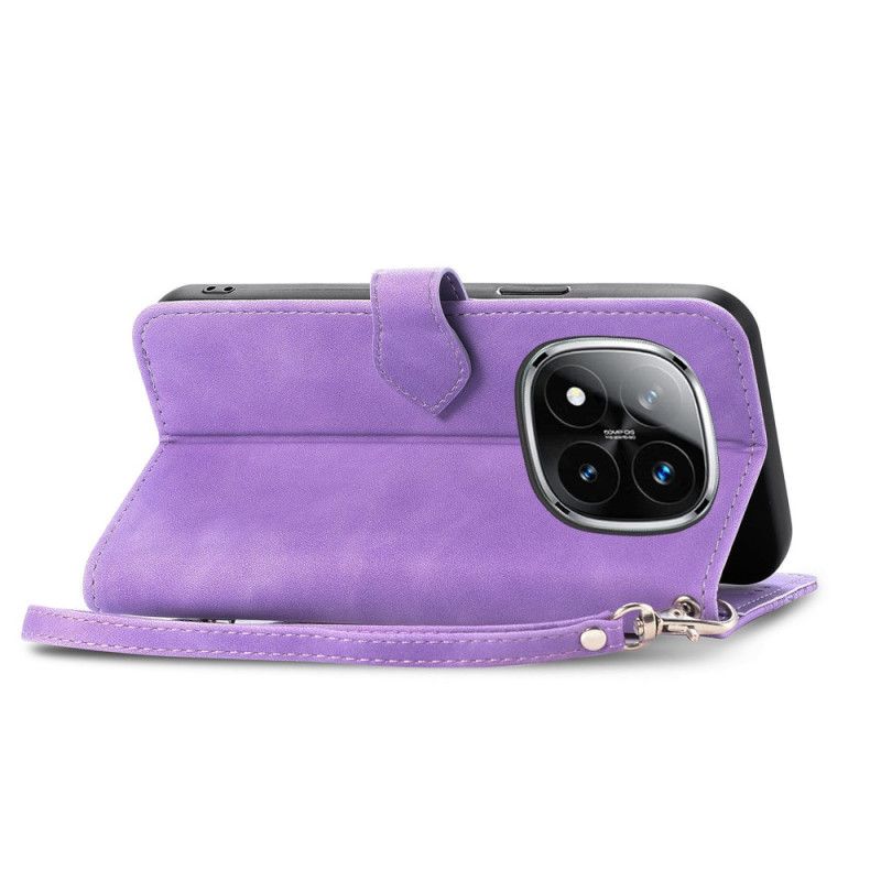 Folio Deksel Xiaomi Redmi Note 14 Pro 4g Semsket Skinn Med Blonder Effekt Beskyttelse Deksel