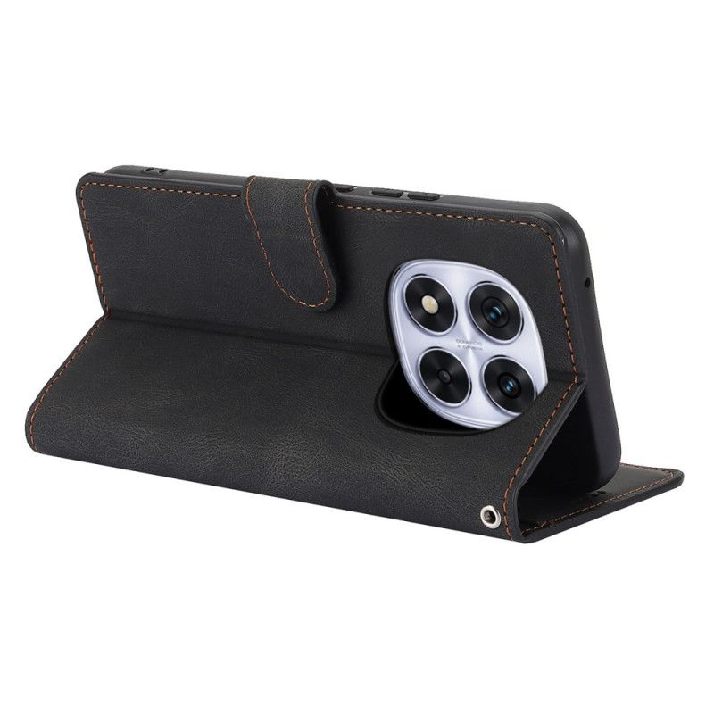 Folio Deksel Xiaomi Redmi Note 14 Pro 4g Semsket Skinneffekt Med Stropp Beskyttelse Deksel