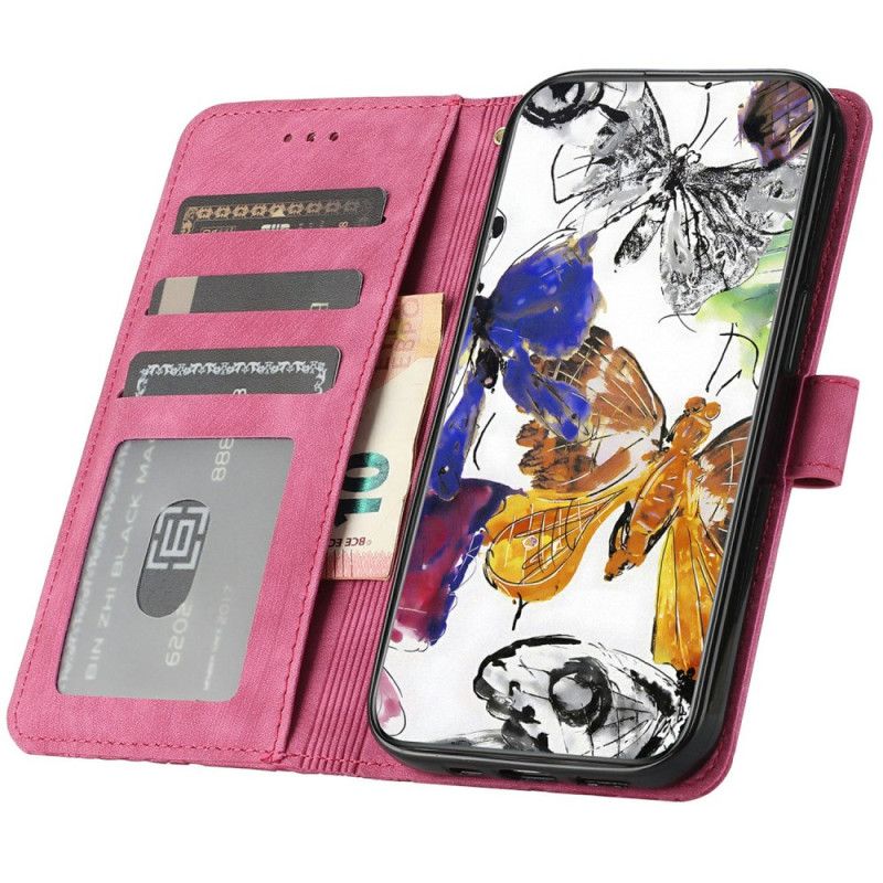 Folio Deksel Xiaomi Redmi Note 14 Pro 4g Sommerfugler Med Semsket Skinn-effekt Beskyttelse Deksel