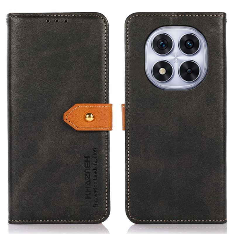 Lærdeksel Folio Deksel Xiaomi Redmi Note 14 Pro 4g Mobildeksel Gullspenne Khazneh