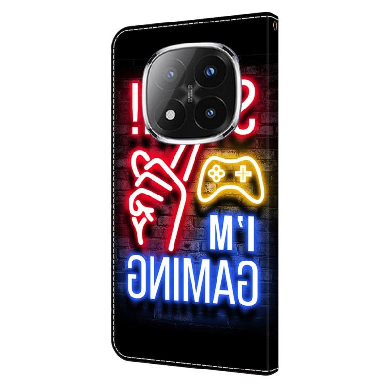 Lærdeksel Folio Deksel Xiaomi Redmi Note 14 Pro 4g Mobildeksel Neonmønster