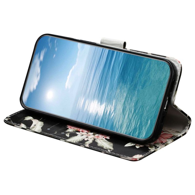 Lærdeksel Folio Deksel Xiaomi Redmi Note 14 Pro 4g Mobildeksel Rhododendroner