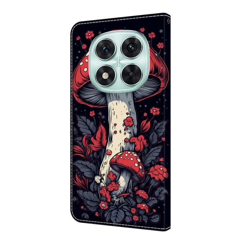 Lærdeksel Folio Deksel Xiaomi Redmi Note 14 Pro 4g Rød Sopp