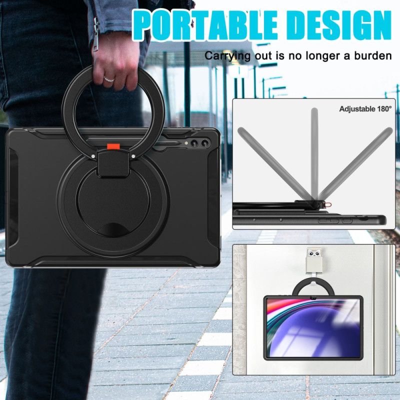 Deksel Samsung Galaxy Tab S10 Ultra Mobildeksel Roterende Ringstativ