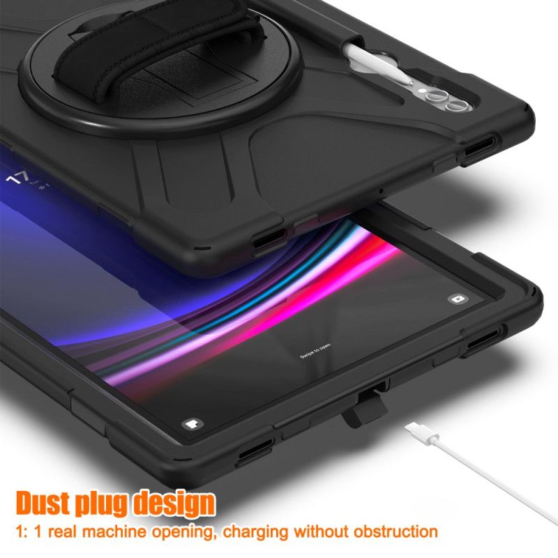 Deksel Samsung Galaxy Tab S10 Ultra Mobildeksel Trippel Beskyttelsesstropp Og Stativ