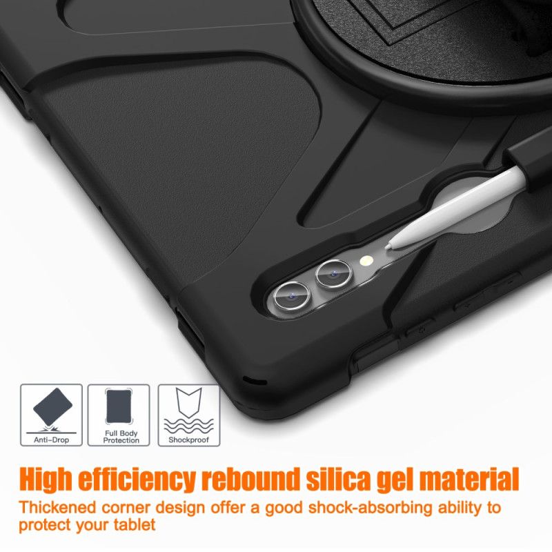 Deksel Samsung Galaxy Tab S10 Ultra Mobildeksel Trippel Beskyttelsesstropp Og Stativ