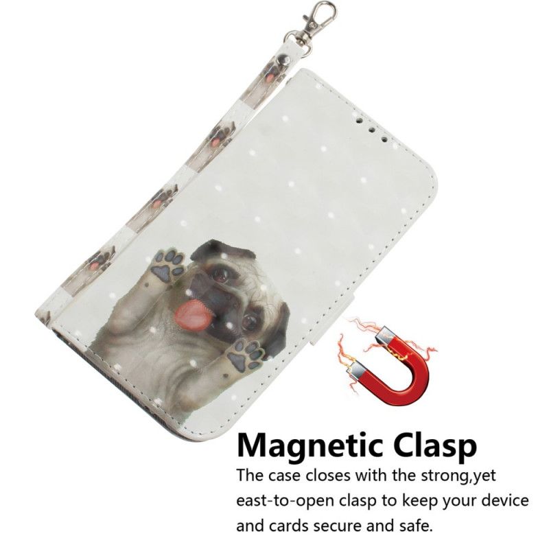 Folio Deksel Til Samsung Galaxy A52 4G / A52 5G / A52s 5G Med Kjede Love My Dog Strap