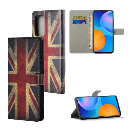 Folio Deksel Til Xiaomi Redmi 10 Med Kjede Englands Flagg Med Snor