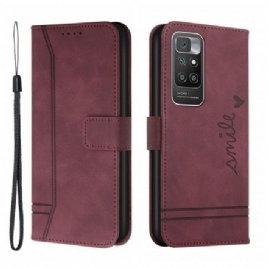 Folio Deksel Til Xiaomi Redmi 10 Smil Med Snor