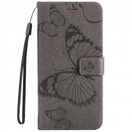 Lærdeksel Til Xiaomi Redmi 10 Med Kjede Gigant Strappy Sommerfugler