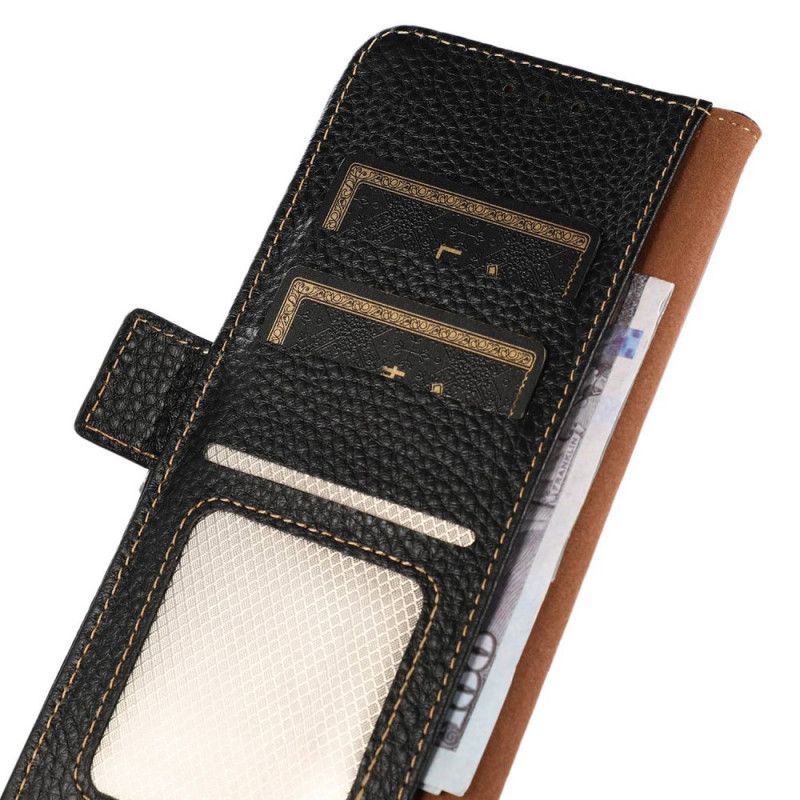 Folio Deksel Til Honor Magic 4 Pro Litchi Leather Khazneh Rfid