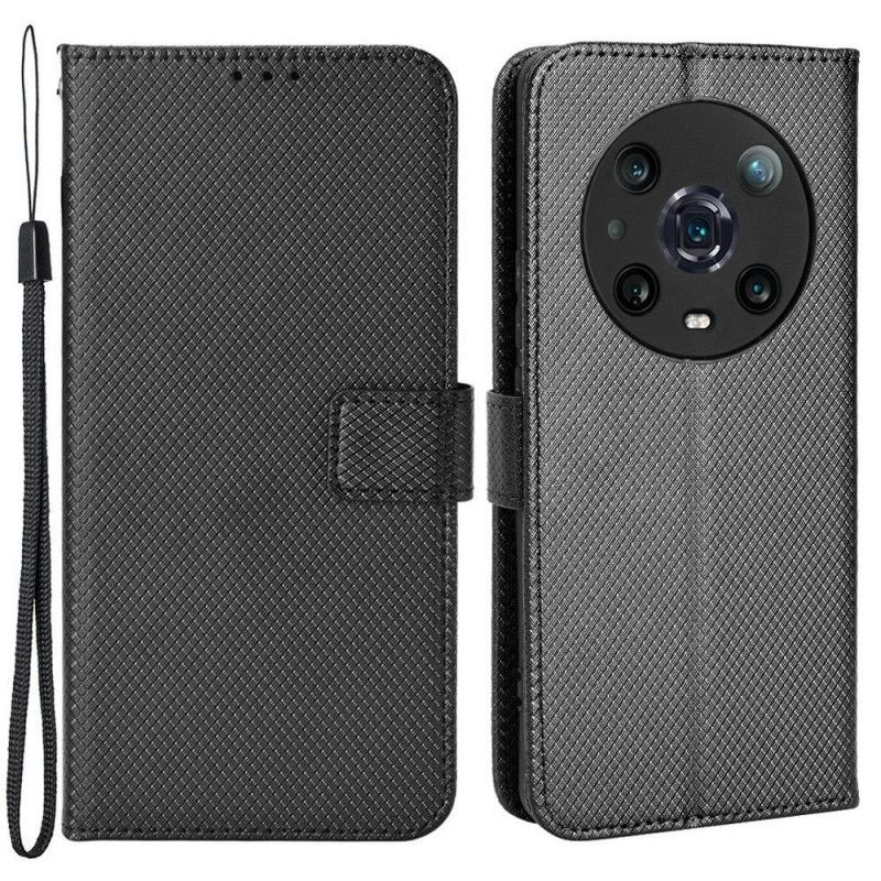 Folio Deksel Til Honor Magic 4 Pro Med Kjede Stroppy Med Tekstur