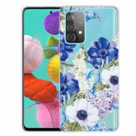 Deksel Til Samsung Galaxy A32 4G Akvarell Blå Blomster