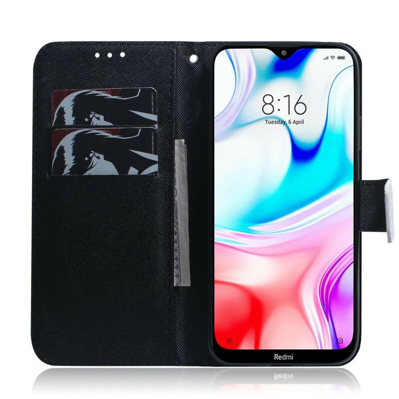 Folio Deksel Til Xiaomi Redmi 8 Panda-ansikt