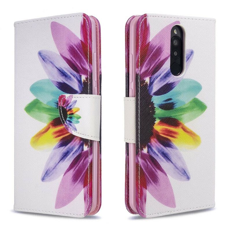 Lærdeksel Til Xiaomi Redmi 8 Akvarellblomst