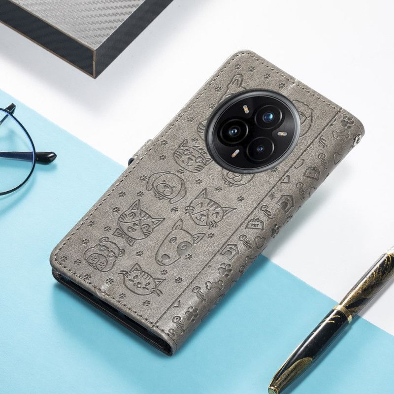 Folio Deksel Realme 14 Pro 5g Animerte Dyr Beskyttelse Deksel