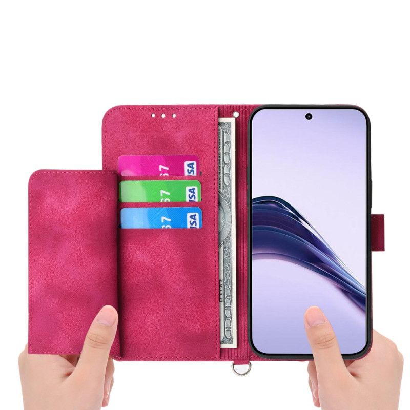 Folio Deksel Til Realme 14 Pro 5g Blomsterblonder Med Stropp