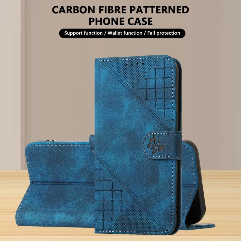 Folio Deksel Til Realme 14 Pro 5g Geometriske Sommerfugler Med Stropp