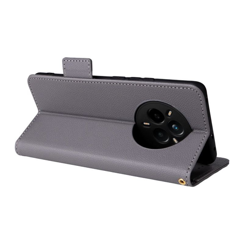 Lærdeksel Folio Deksel Realme 14 Pro 5g Mobildeksel Litchi-imitasjon I Skinn Med Stropp