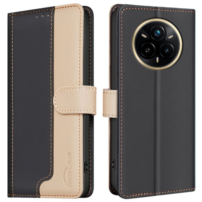 Lærdeksel Folio Deksel Realme 14 Pro 5g Mobildeksel Tofarget