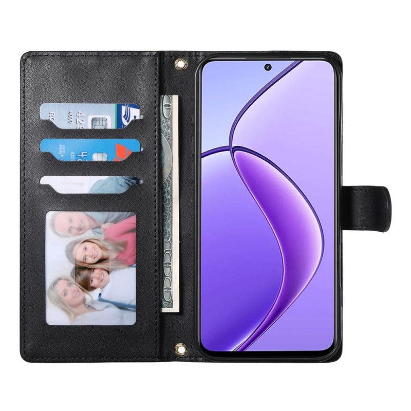 Lærdeksel Folio Deksel Realme 14 Pro 5g Vattert Design Med Rem Og Skulderrem