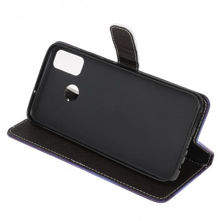 Folio Deksel Til Moto G50 Med Kjede Thong Black Cat Eyes