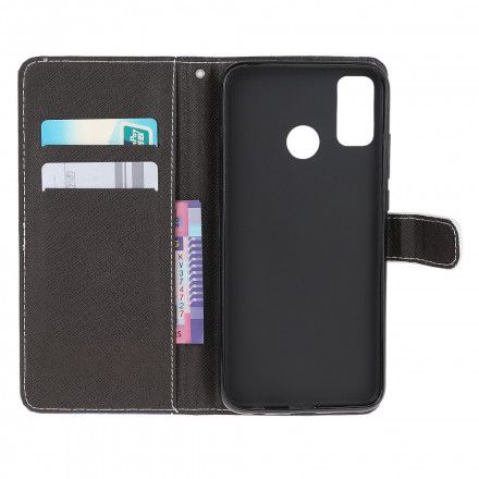 Folio Deksel Til Moto G50 Med Kjede Thong Black Cat Eyes