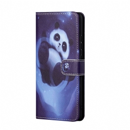 Lærdeksel Til Samsung Galaxy M52 5G Med Kjede Thong Space Panda