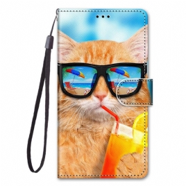 Lærdeksel Til Samsung Galaxy M52 5G Sommer Katt