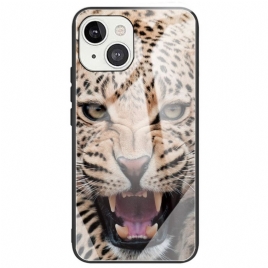 Deksel Til iPhone 14 Leopard Herdet Glass