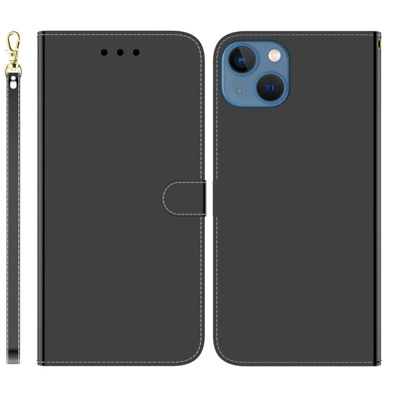 Folio Deksel Til iPhone 14 Faux Leather Cover Speil